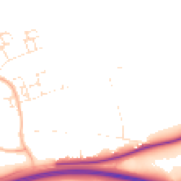 Daytime road noise heatmap for EX1 4AX