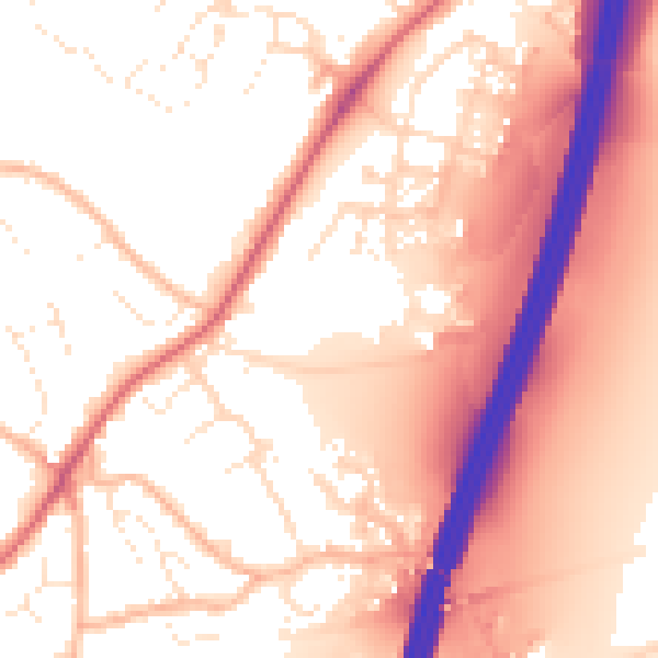 Daytime road noise heatmap for EX1 4BA