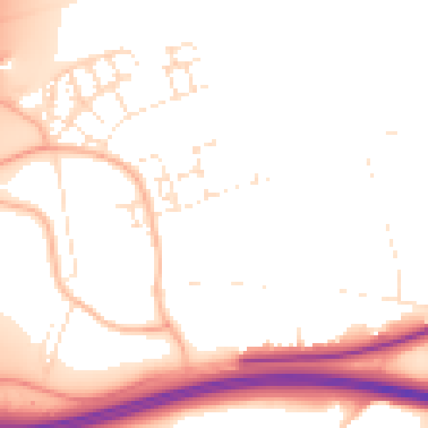 Daytime road noise heatmap for EX1 4BE