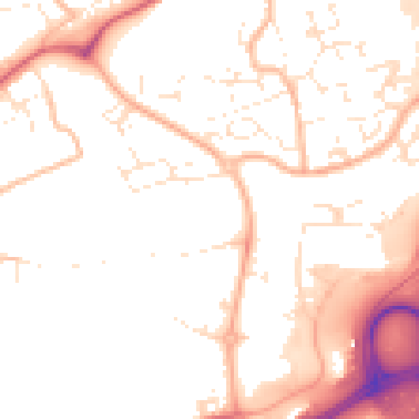 Daytime road noise heatmap for EX1 4BF