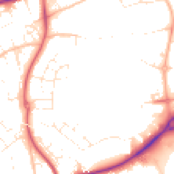 Daytime road noise heatmap for EX1 4BG
