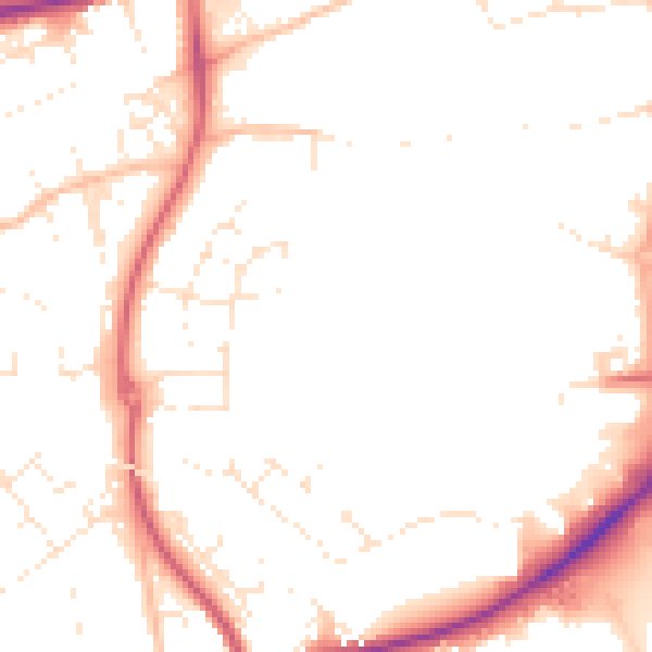 Daytime road noise heatmap for EX1 4BH