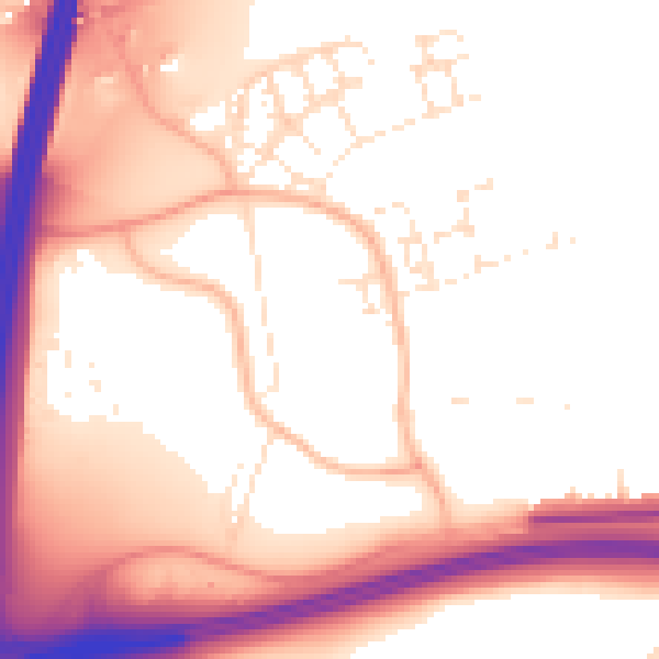 Daytime road noise heatmap for EX1 4BP