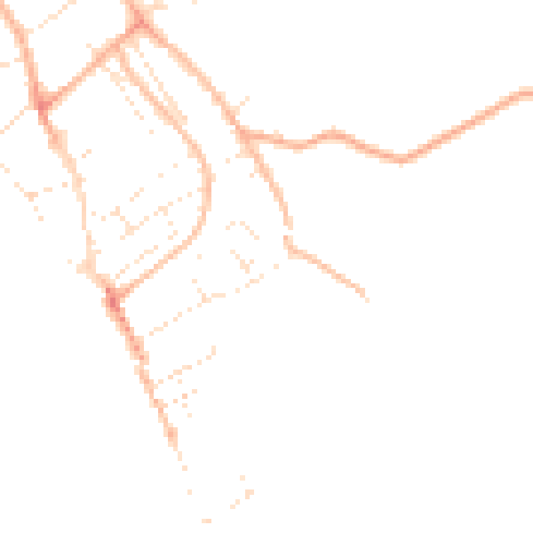 Daytime road noise heatmap for EX3 0AH