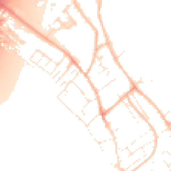 Daytime road noise heatmap for EX3 0BL