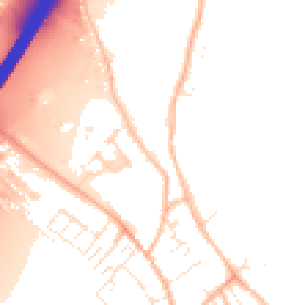 Daytime road noise heatmap for EX3 0BT