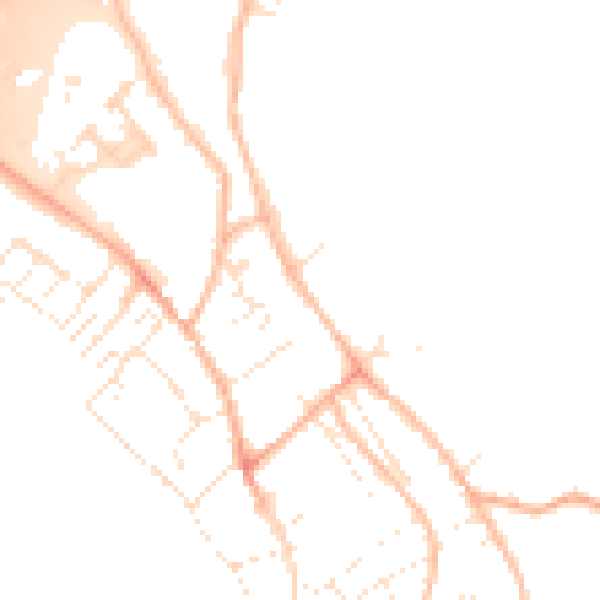 Daytime road noise heatmap for EX3 0BW