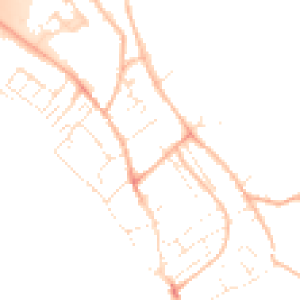 Daytime road noise heatmap for EX3 0DJ
