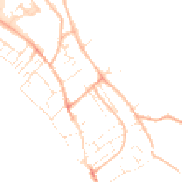 Daytime road noise heatmap for EX3 0DS