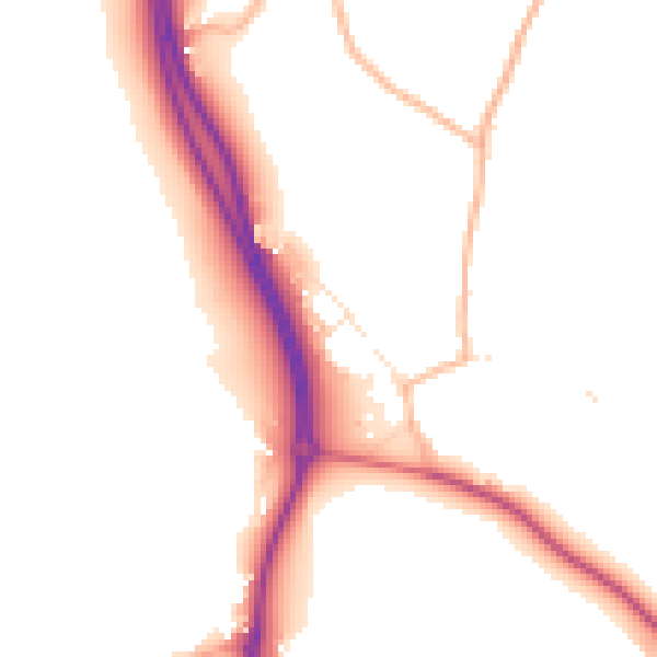 Daytime road noise heatmap for EX3 0FA