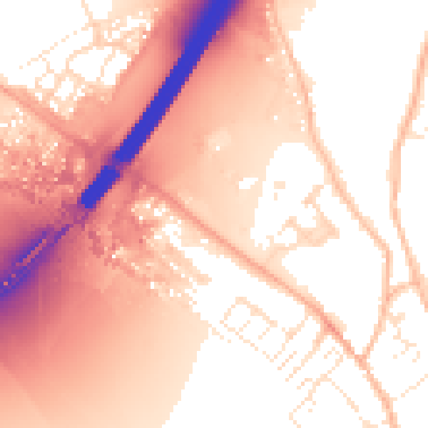 Daytime road noise heatmap for EX3 0GD