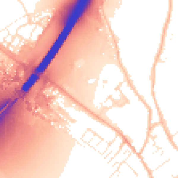 Daytime road noise heatmap for EX3 0GE
