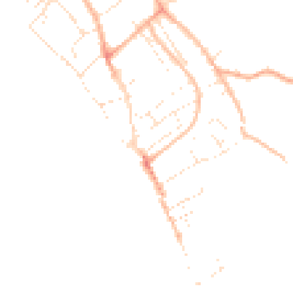 Daytime road noise heatmap for EX3 0HS