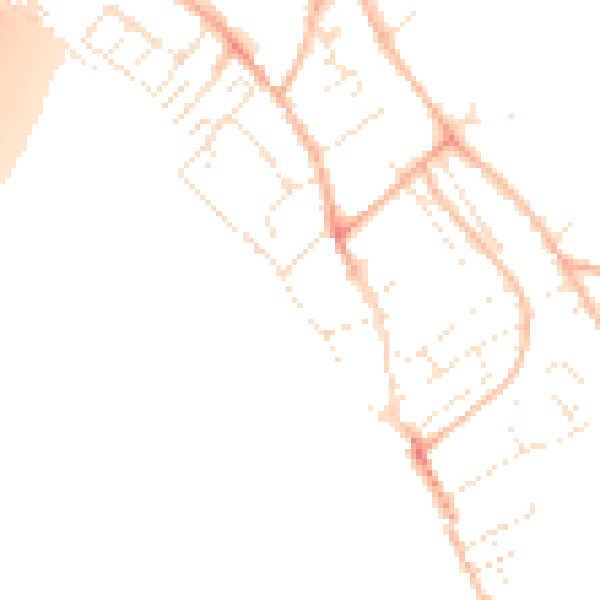 Daytime road noise heatmap for EX3 0JN