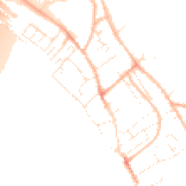 Daytime road noise heatmap for EX3 0JS