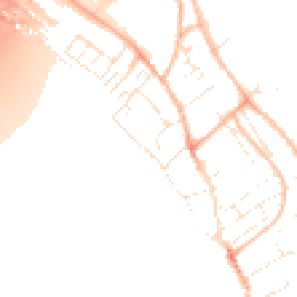 Daytime road noise heatmap for EX3 0JW