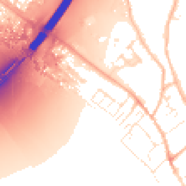 Daytime road noise heatmap for EX3 0LL