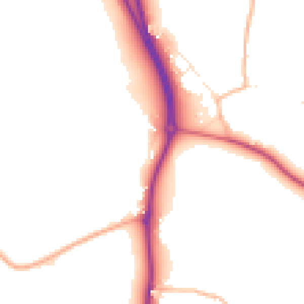 Daytime road noise heatmap for EX3 0NL