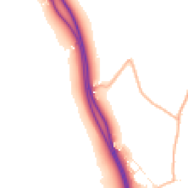 Daytime road noise heatmap for EX3 0NS