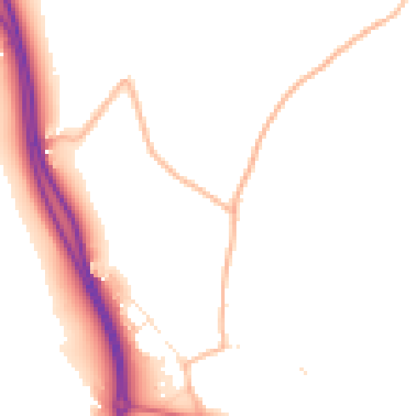 Daytime road noise heatmap for EX3 0NX