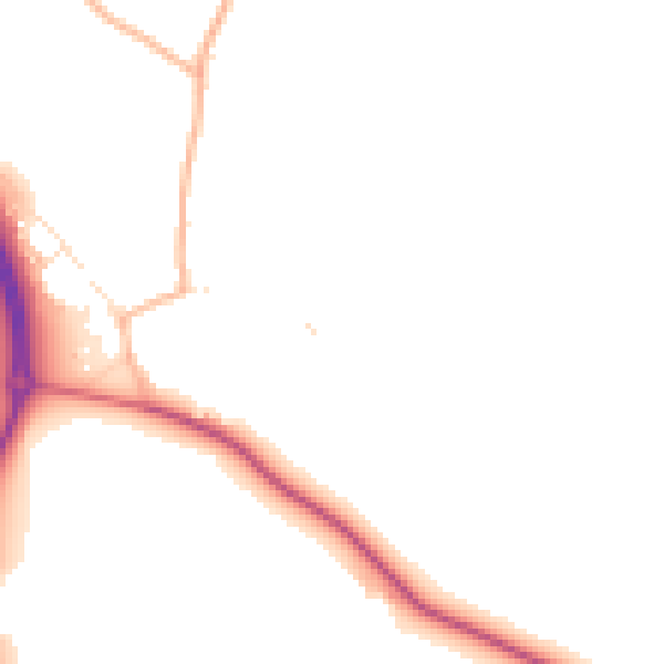 Daytime road noise heatmap for EX3 0NZ