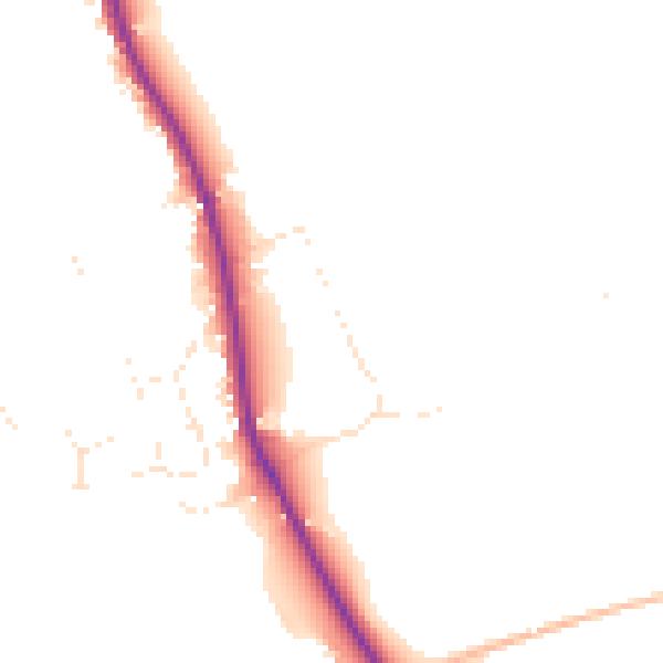 Daytime road noise heatmap for EX3 0PH