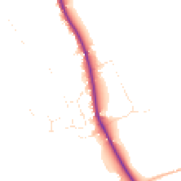 Daytime road noise heatmap for EX3 0PZ