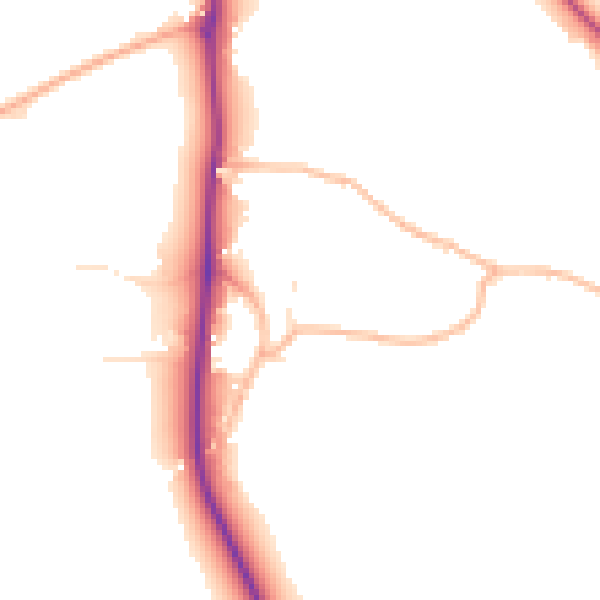 Daytime road noise heatmap for EX3 0QG