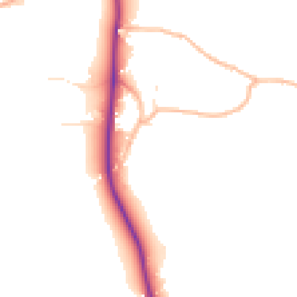 Daytime road noise heatmap for EX3 0QS