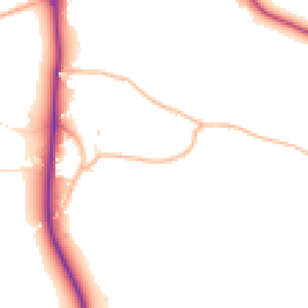 Daytime road noise heatmap for EX3 0QT