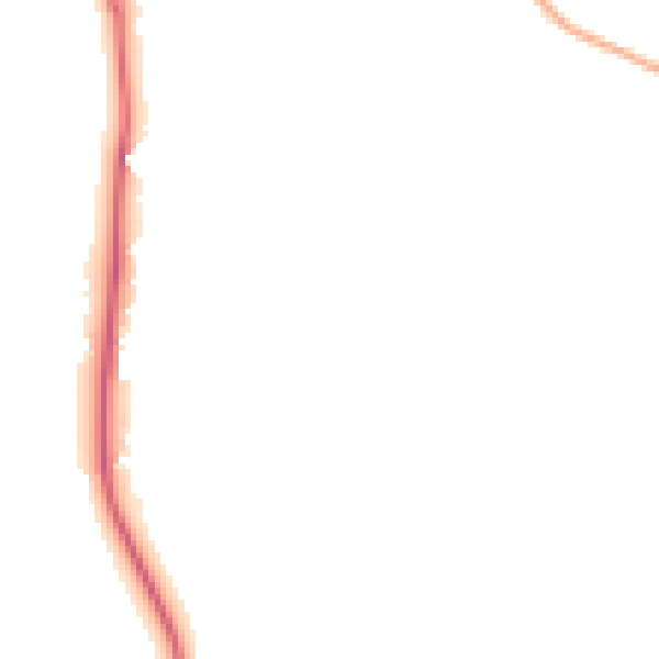 Night-time road noise heatmap for EX3 0QT