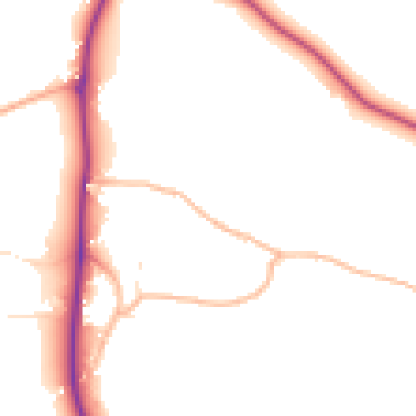 Daytime road noise heatmap for EX3 0QX