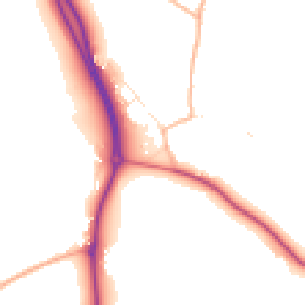 Daytime road noise heatmap for EX3 0RD