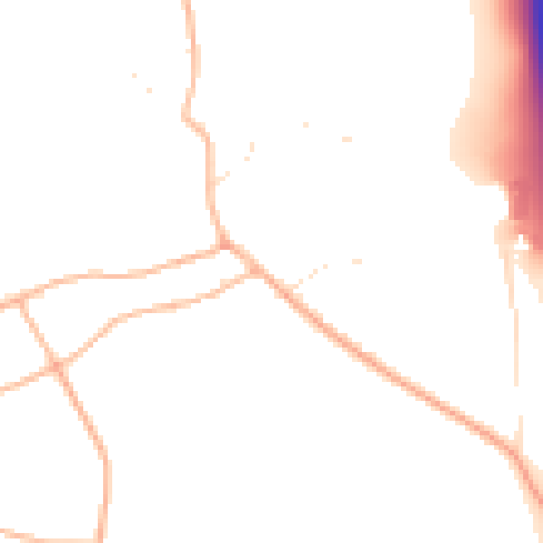 Daytime road noise heatmap for EX4 0AR