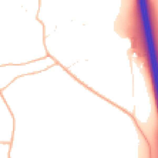 Daytime road noise heatmap for EX4 0AT