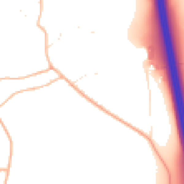 Daytime road noise heatmap for EX4 0BD
