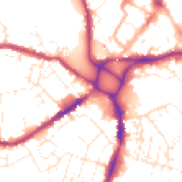 Daytime road noise heatmap for EX4 1AA