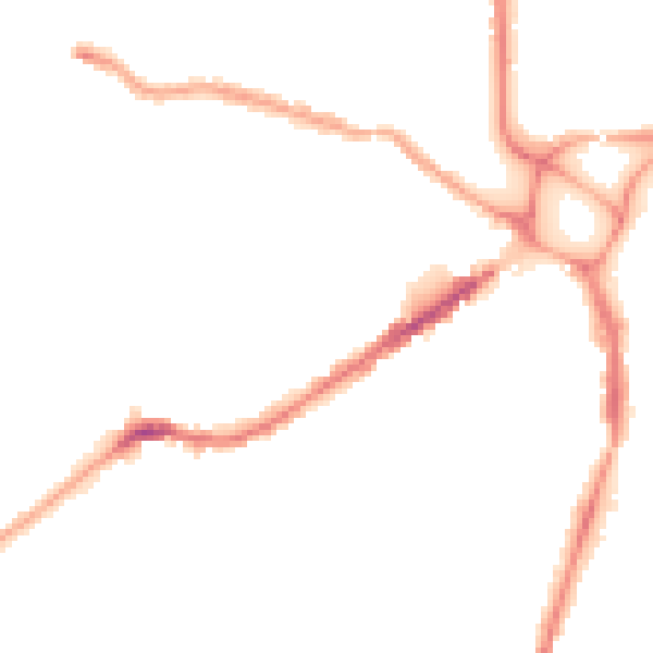 Night-time road noise heatmap for EX4 1AB