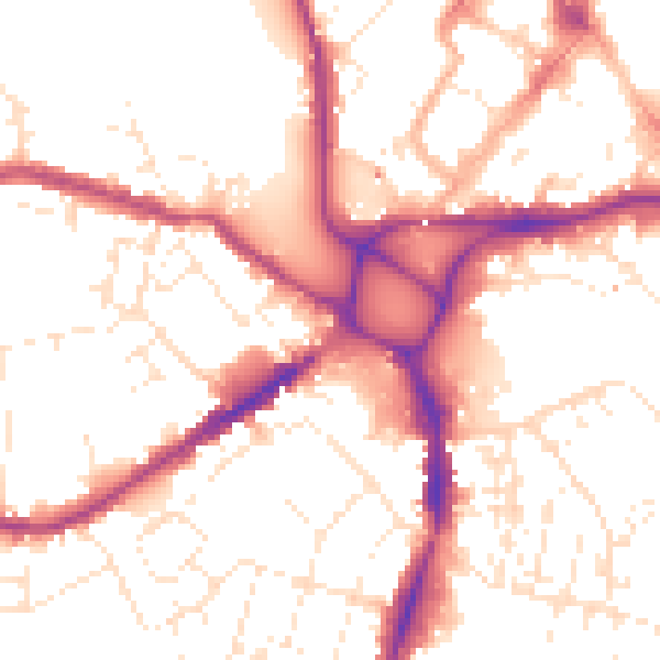 Daytime road noise heatmap for EX4 1AD