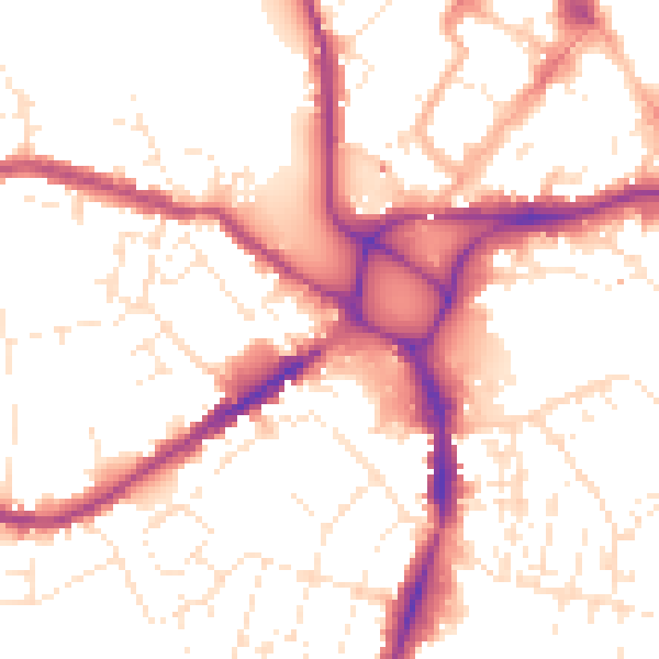 Daytime road noise heatmap for EX4 1AG