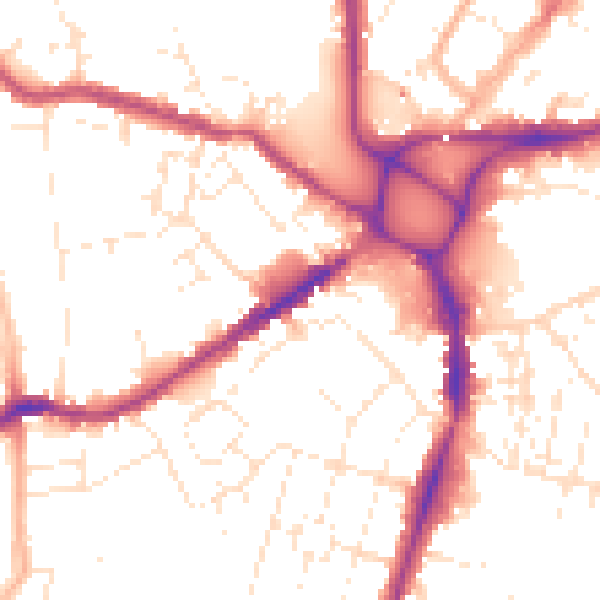 Daytime road noise heatmap for EX4 1AL