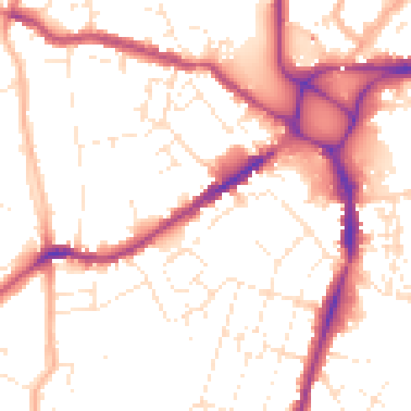Daytime road noise heatmap for EX4 1AP