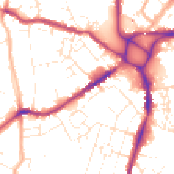 Daytime road noise heatmap for EX4 1AS