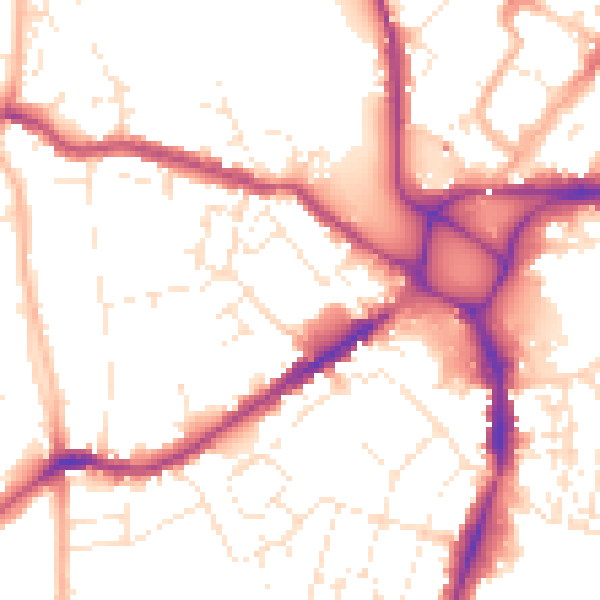 Daytime road noise heatmap for EX4 1AX