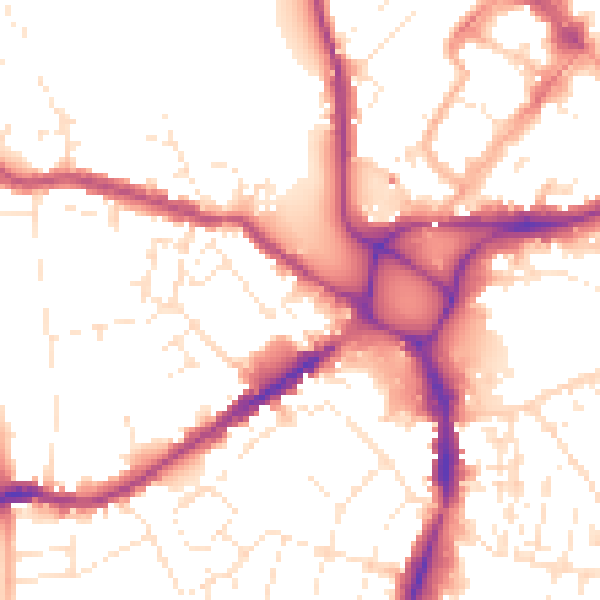 Daytime road noise heatmap for EX4 1AY
