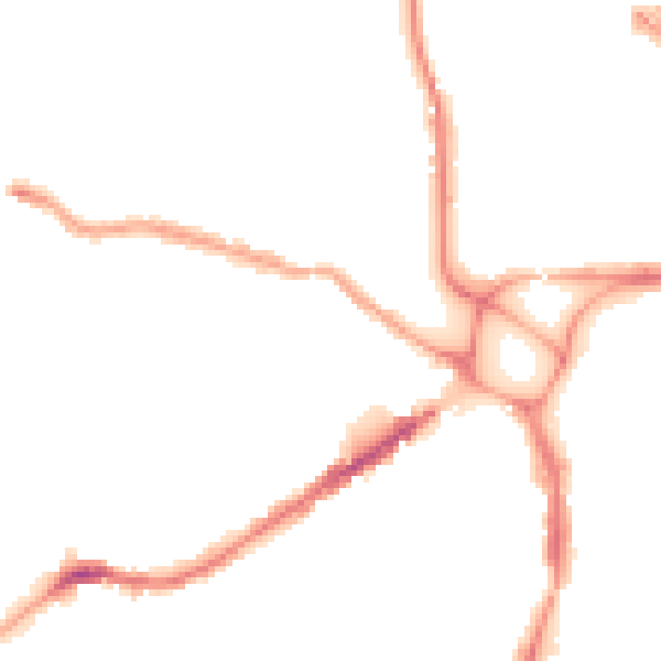 Night-time road noise heatmap for EX4 1AZ