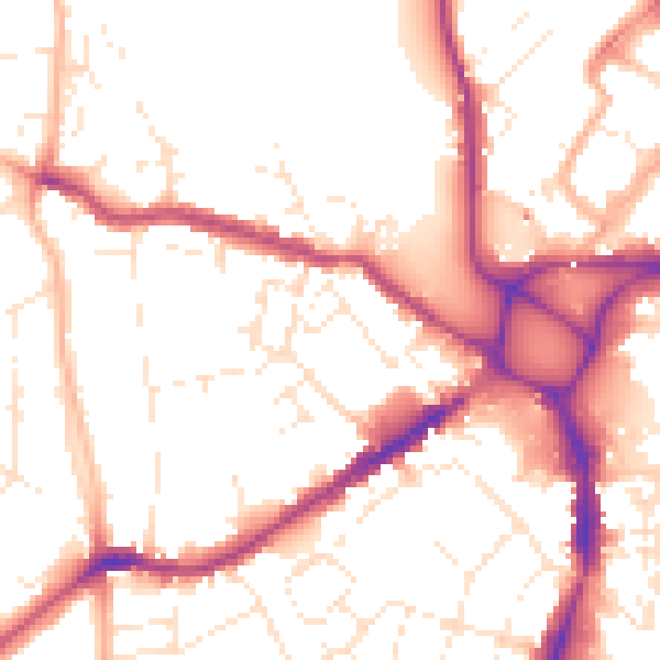 Daytime road noise heatmap for EX4 1BA