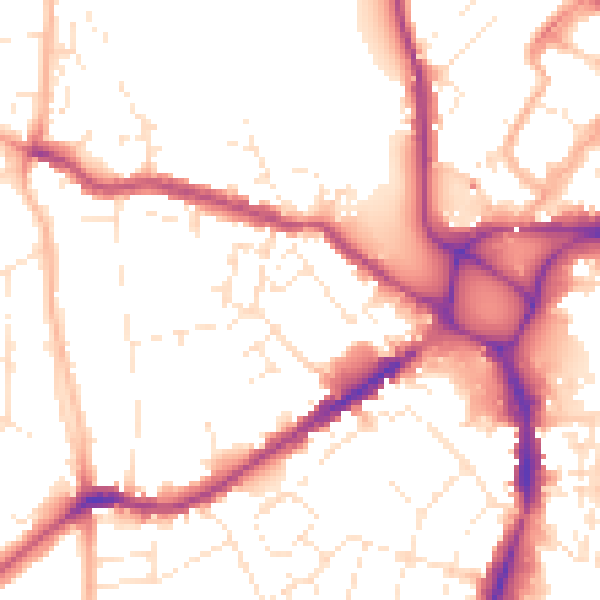 Daytime road noise heatmap for EX4 1BB