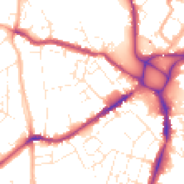 Daytime road noise heatmap for EX4 1BD