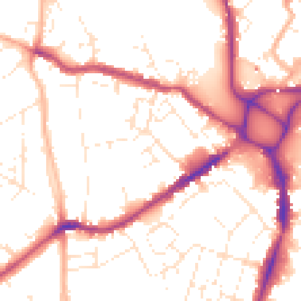 Daytime road noise heatmap for EX4 1BE